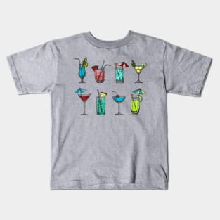 Cocktail Set hand Drawn Kids T-Shirt